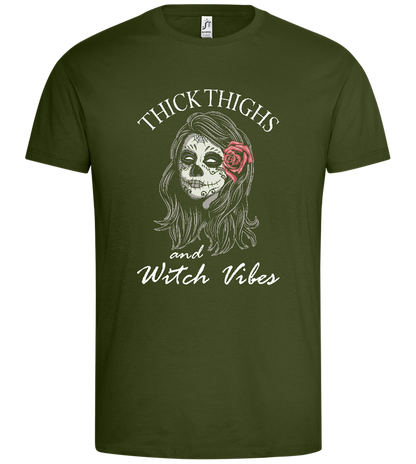 Witch Vibes Design - Premium men's t-shirt_DARK KHAKI_front