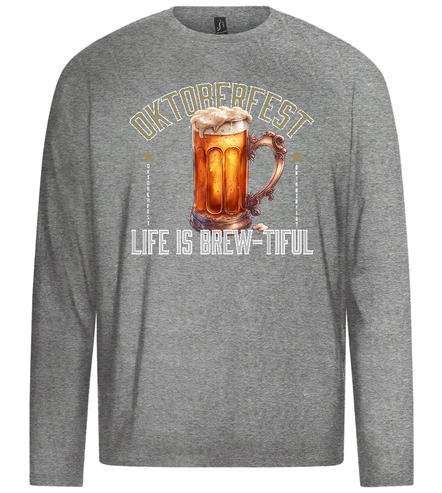 Life is Brew-tiful Design - Premium men's long sleeve t-shirt_ORION GREY_front