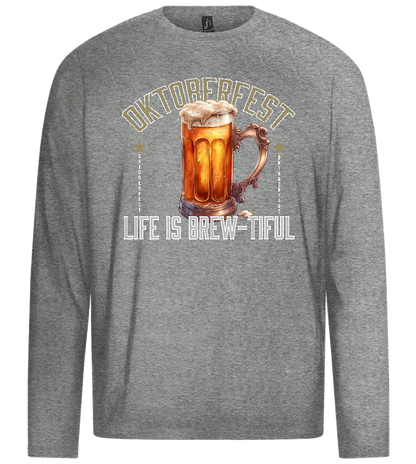 Life is Brew-tiful Design - Premium men's long sleeve t-shirt_ORION GREY_front