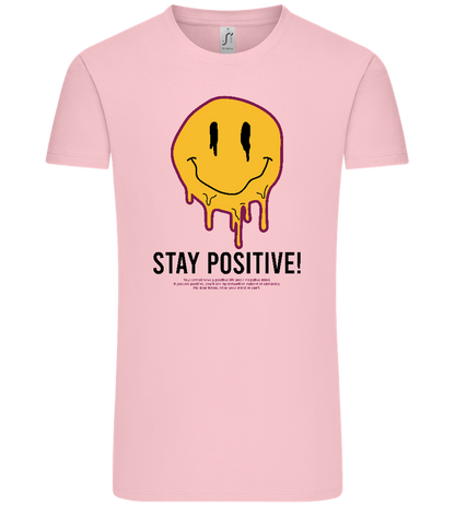 Stay Positive Smiley Design - Comfort Unisex T-Shirt_CANDY PINK_front