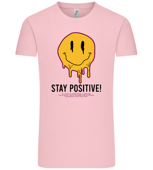 Stay Positive Smiley Design - Comfort Unisex T-Shirt_CANDY PINK_front