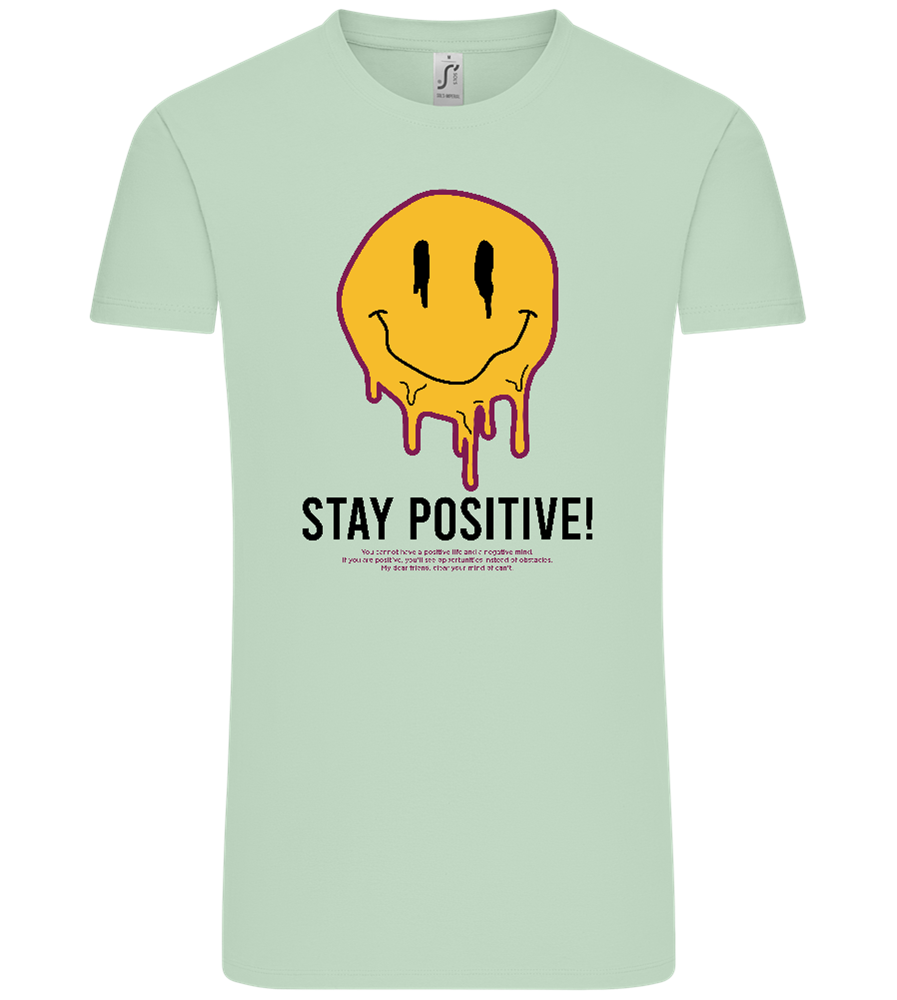 Stay Positive Smiley Design - Comfort Unisex T-Shirt_ICE GREEN_front
