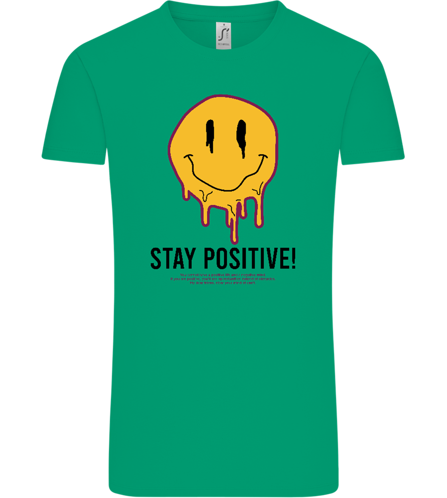 Stay Positive Smiley Design - Comfort Unisex T-Shirt_SPRING GREEN_front