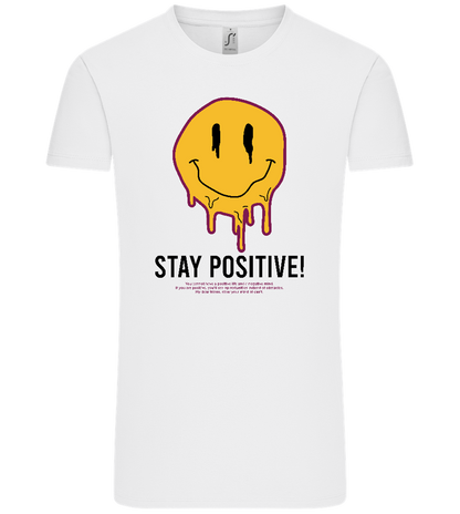Stay Positive Smiley Design - Comfort Unisex T-Shirt_WHITE_front