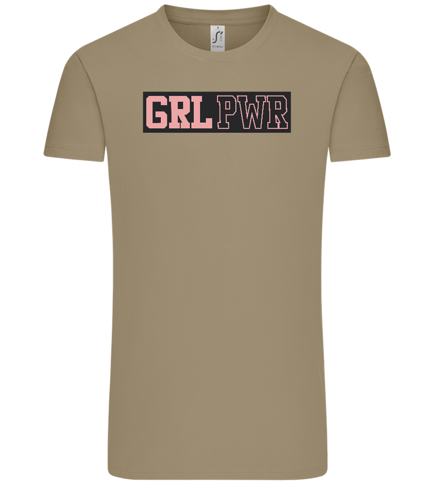 Girl Power 3 Design - Comfort Unisex T-Shirt_KHAKI_front