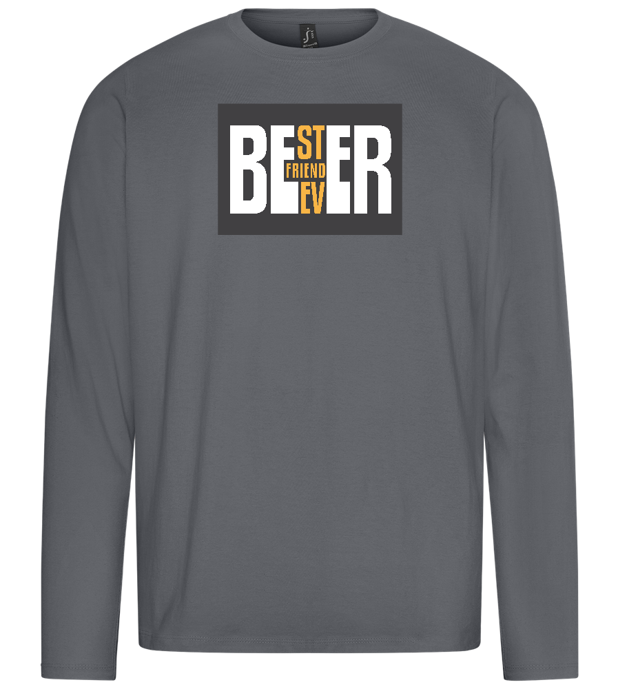 Beer Best Friend Design - Premium men's long sleeve t-shirt_MOUSE GREY_front