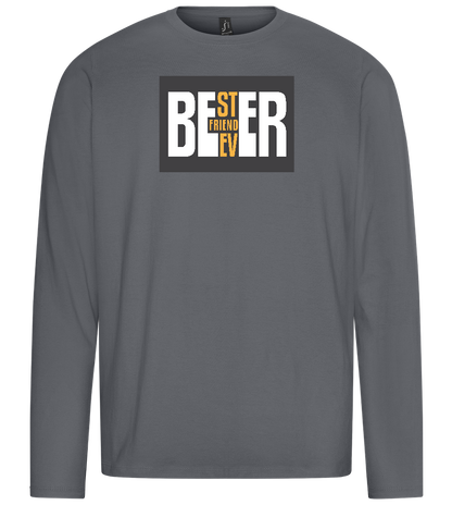 Beer Best Friend Design - Premium men's long sleeve t-shirt_MOUSE GREY_front