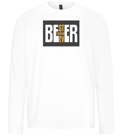 Beer Best Friend Design - Premium men's long sleeve t-shirt_WHITE_front