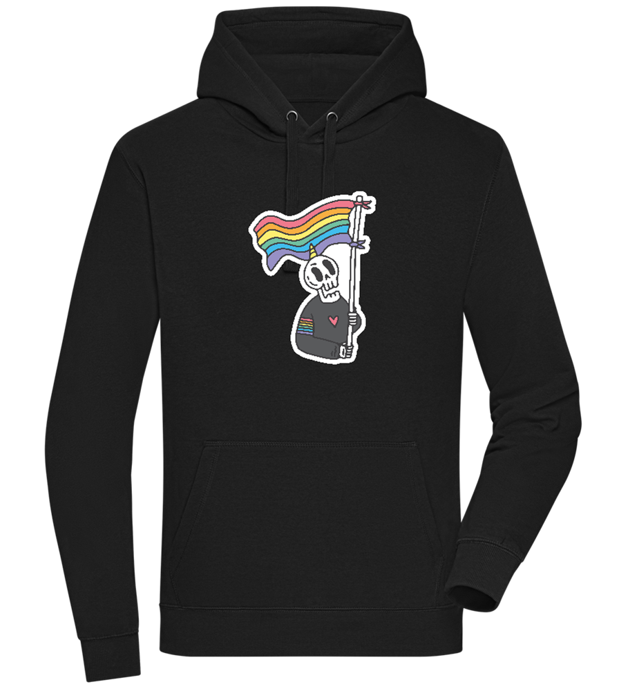 Rainbow Flag Skull Design - Premium unisex hoodie_BLACK_front