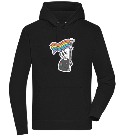 Rainbow Flag Skull Design - Premium unisex hoodie_BLACK_front