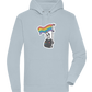 Rainbow Flag Skull Design - Premium unisex hoodie_CREAMY BLUE_front