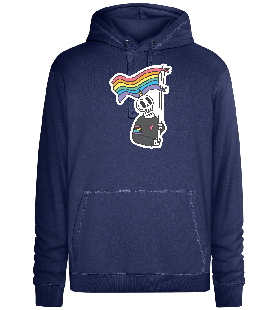 Rainbow Flag Skull Design - Premium unisex hoodie_DENIM CHINA_front