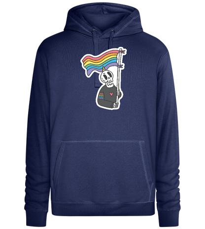 Rainbow Flag Skull Design - Premium unisex hoodie_DENIM CHINA_front