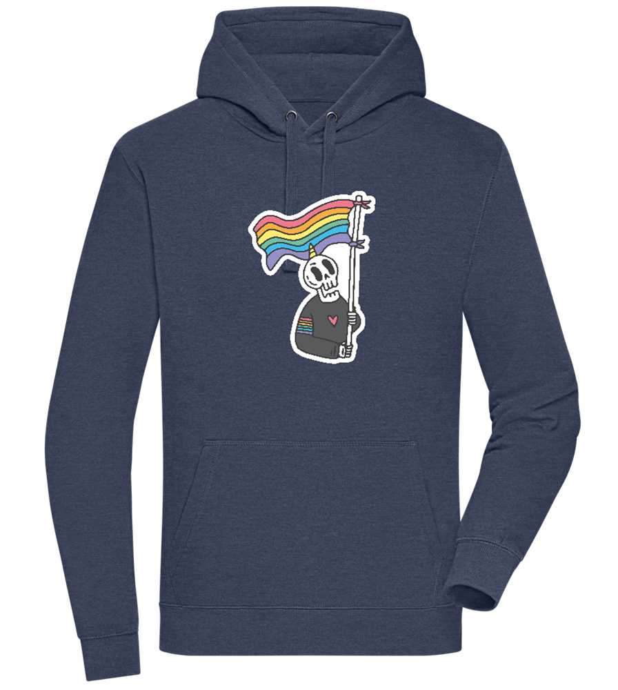 Rainbow Flag Skull Design - Premium unisex hoodie_DENIM CHINA_front