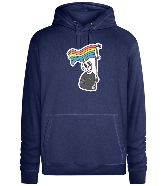 Rainbow Flag Skull Design - Premium unisex hoodie_DENIM CHINA_front