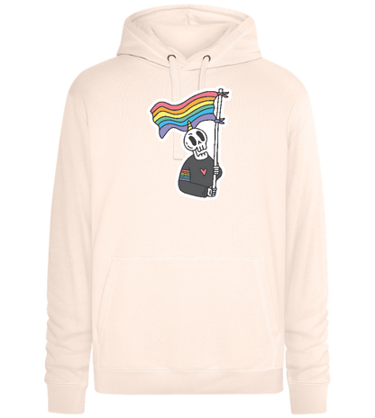 Rainbow Flag Skull Design - Premium unisex hoodie_LIGHT PEACH ROSE_front