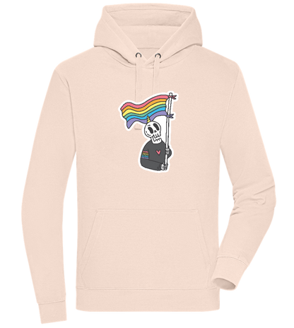 Rainbow Flag Skull Design - Premium unisex hoodie_LIGHT PEACH ROSE_front