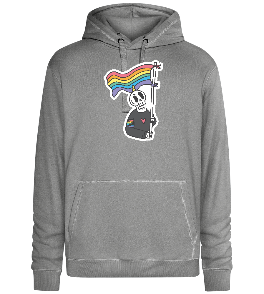 Rainbow Flag Skull Design - Premium unisex hoodie_ORION GREY II_front