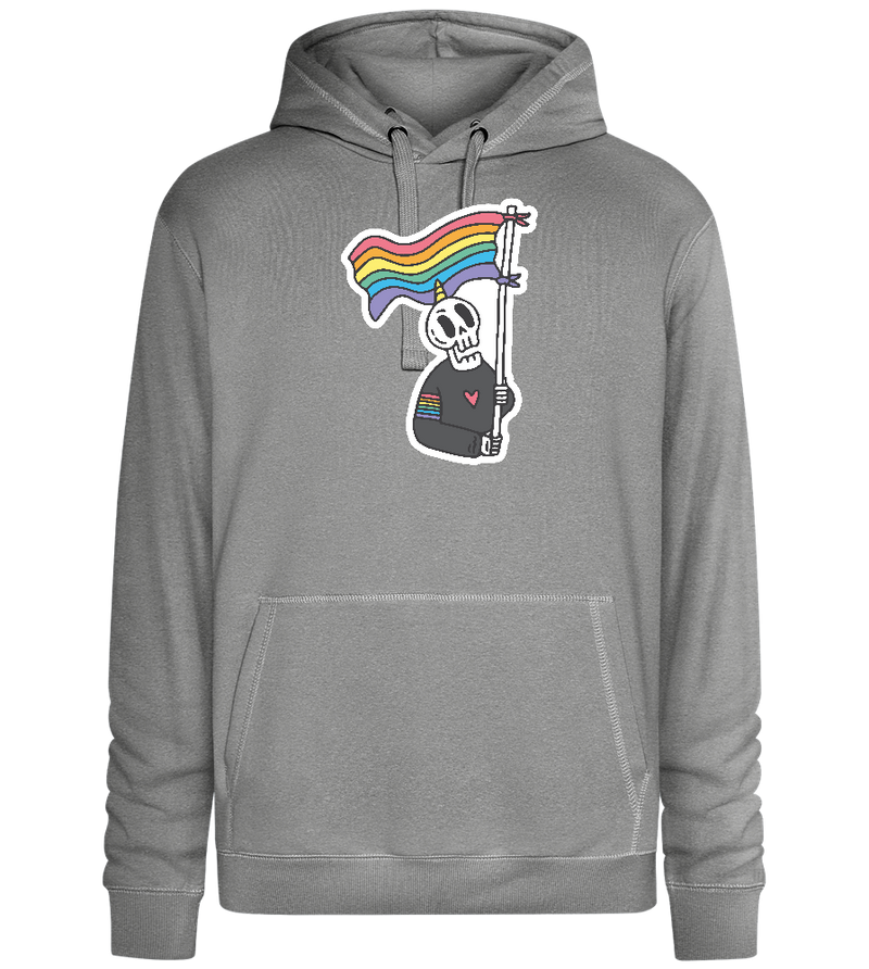 Rainbow Flag Skull Design - Premium unisex hoodie_ORION GREY II_front