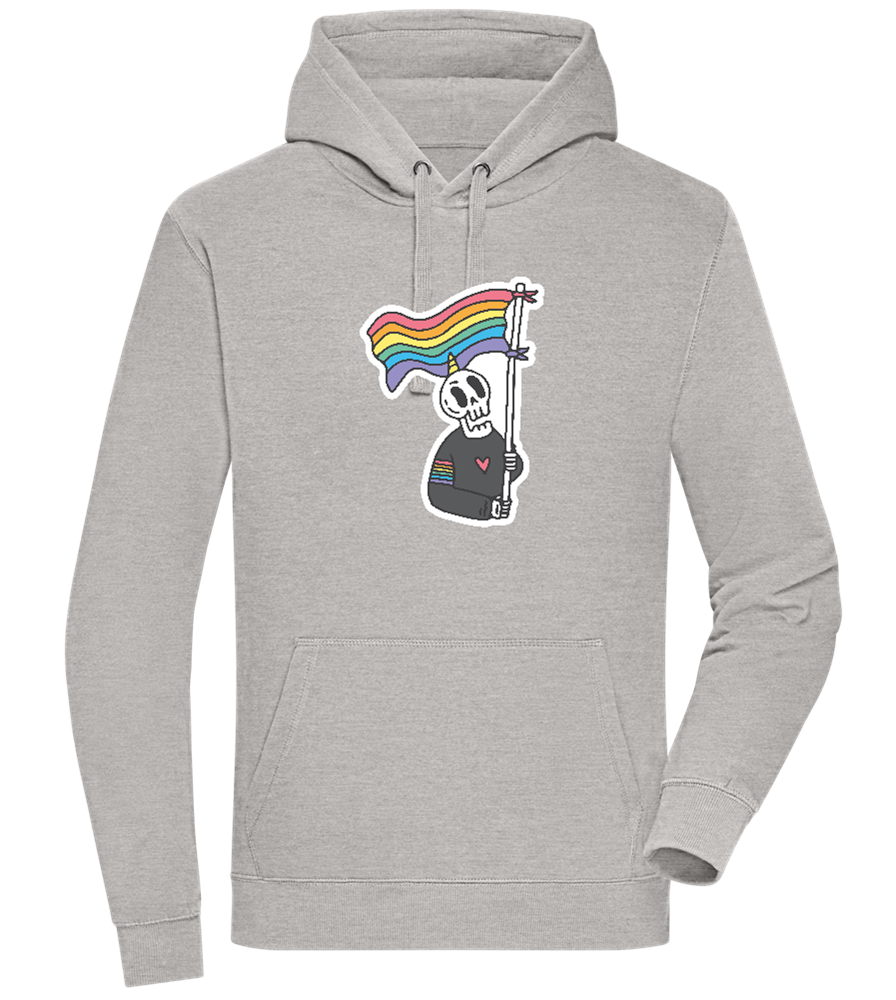 Rainbow Flag Skull Design - Premium unisex hoodie_ORION GREY II_front