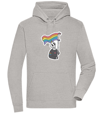 Rainbow Flag Skull Design - Premium unisex hoodie_ORION GREY II_front