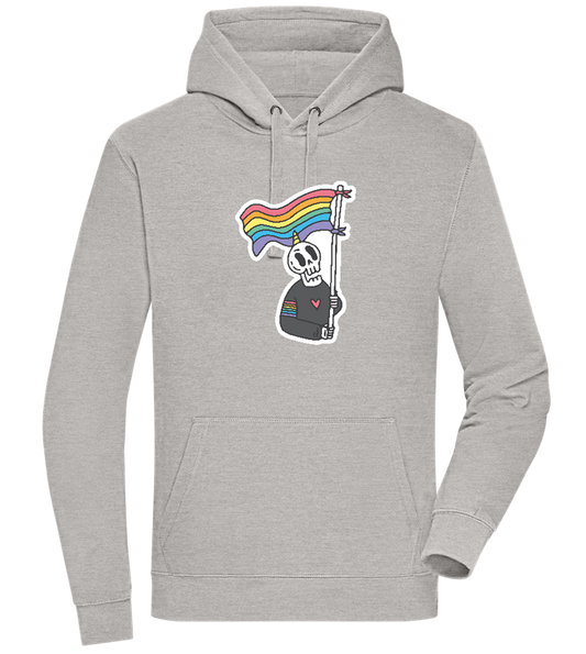 Rainbow Flag Skull Design - Premium unisex hoodie_ORION GREY II_front