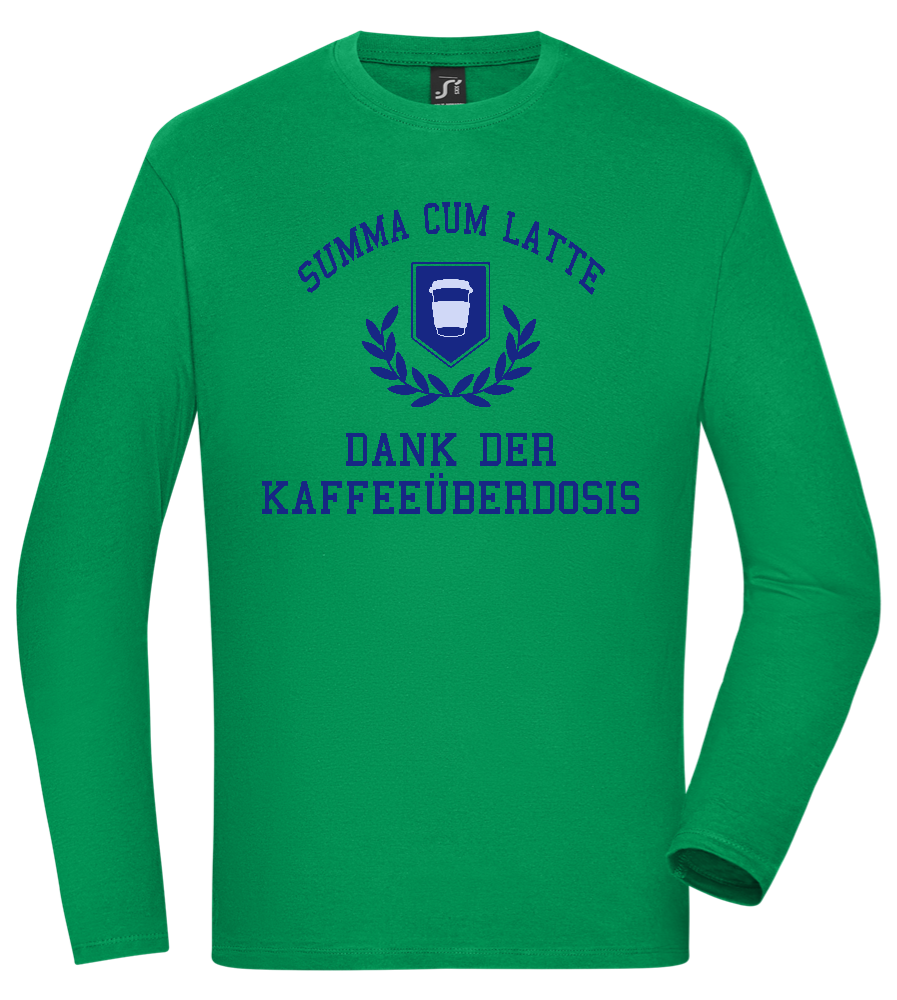 Kaffeeüberdosis Design - Comfort men's long sleeve t-shirt_MEADOW GREEN_front