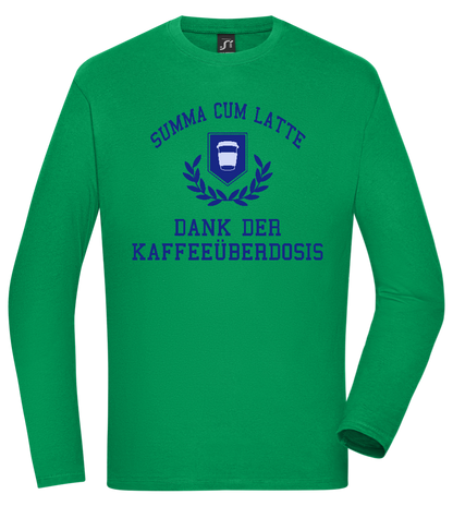 Kaffeeüberdosis Design - Comfort men's long sleeve t-shirt_MEADOW GREEN_front