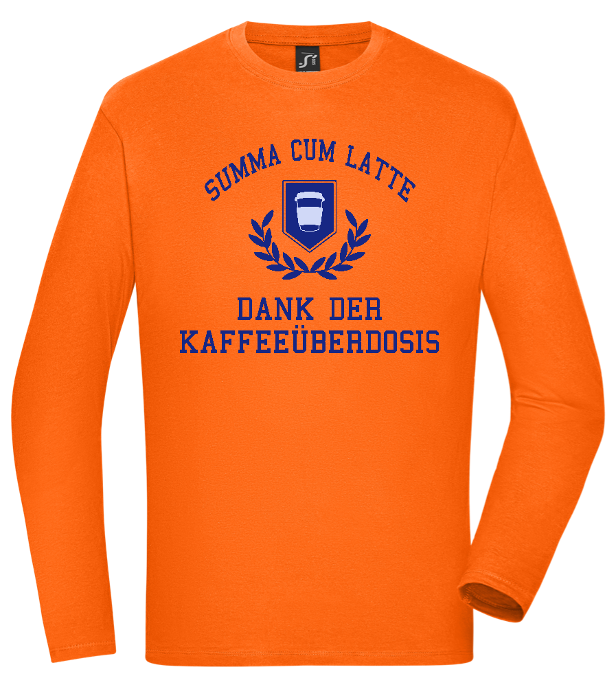 Kaffeeüberdosis Design - Comfort men's long sleeve t-shirt_ORANGE_front