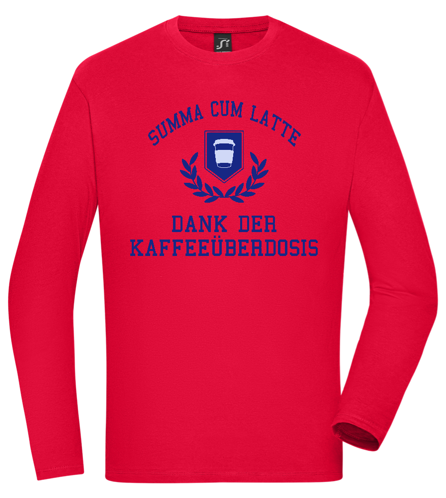 Kaffeeüberdosis Design - Comfort men's long sleeve t-shirt_RED_front