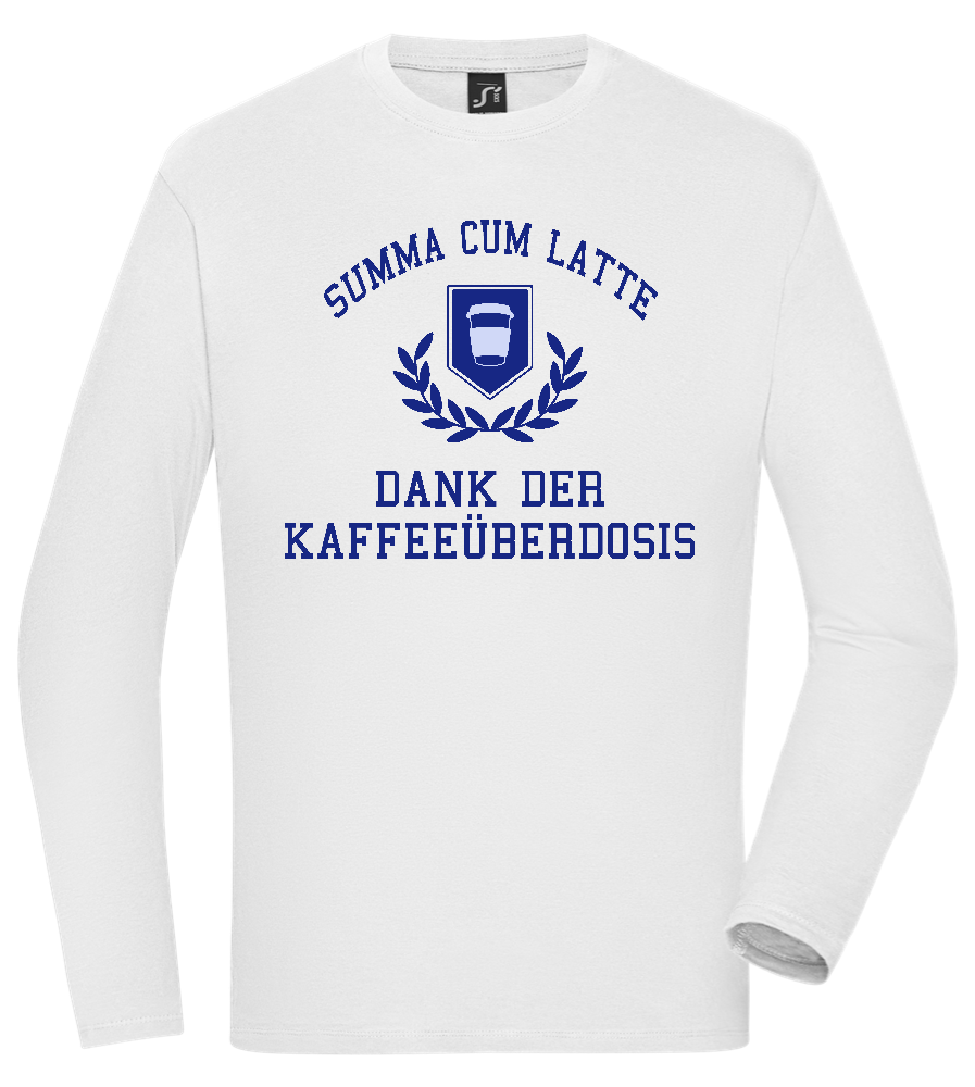 Kaffeeüberdosis Design - Comfort men's long sleeve t-shirt_WHITE_front