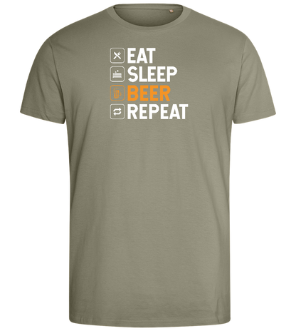 Beer Repeat Design - Comfort men's fitted t-shirt_KHAKI_front