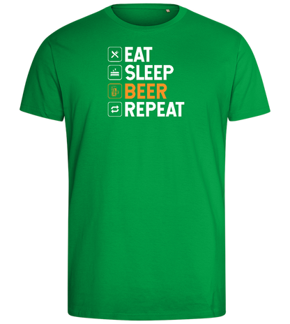 Beer Repeat Design - Comfort men's fitted t-shirt_MEADOW GREEN_front