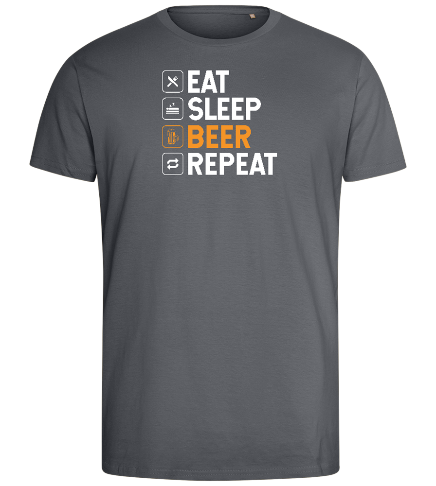 Beer Repeat Design - Comfort men's fitted t-shirt_MOUSE GREY_front