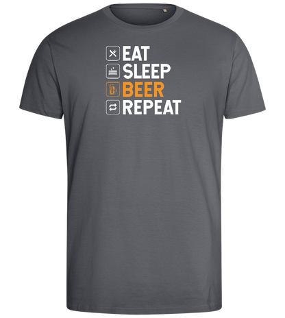 Beer Repeat Design - Comfort men's fitted t-shirt_MOUSE GREY_front