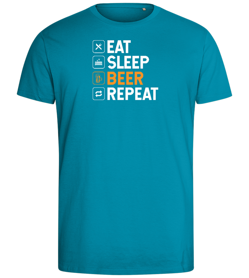 Beer Repeat Design - Comfort men's fitted t-shirt_TURQUOISE_front