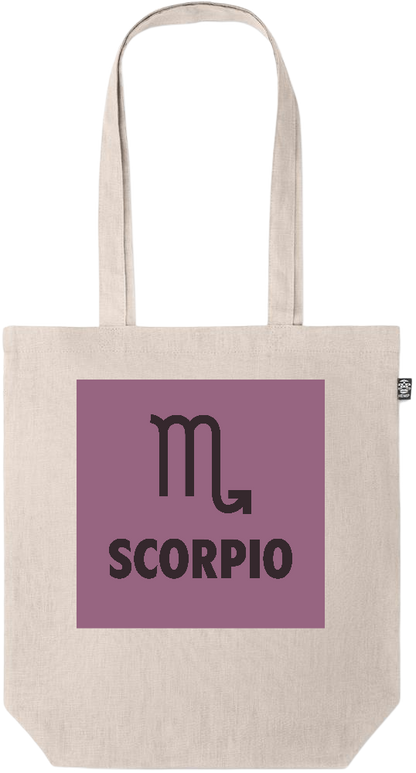 Zodiac Scorpio Design - Premium colored organic hemp tote bag_BEIGE_front