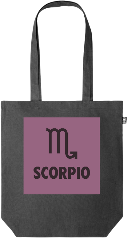 Zodiac Scorpio Design - Premium colored organic hemp tote bag_BLACK_front