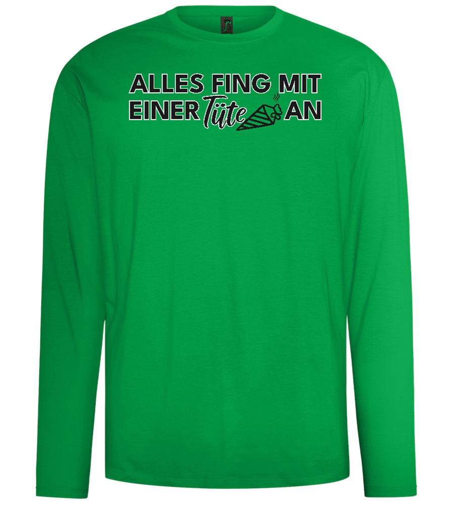 Alles Fing Mit Einer Tüte An Design - Comfort men's long sleeve t-shirt_MEADOW GREEN_front