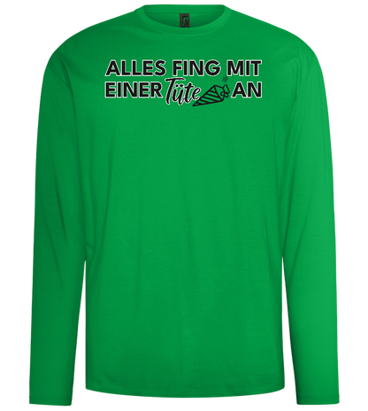 Alles Fing Mit Einer Tüte An Design - Comfort men's long sleeve t-shirt_MEADOW GREEN_front