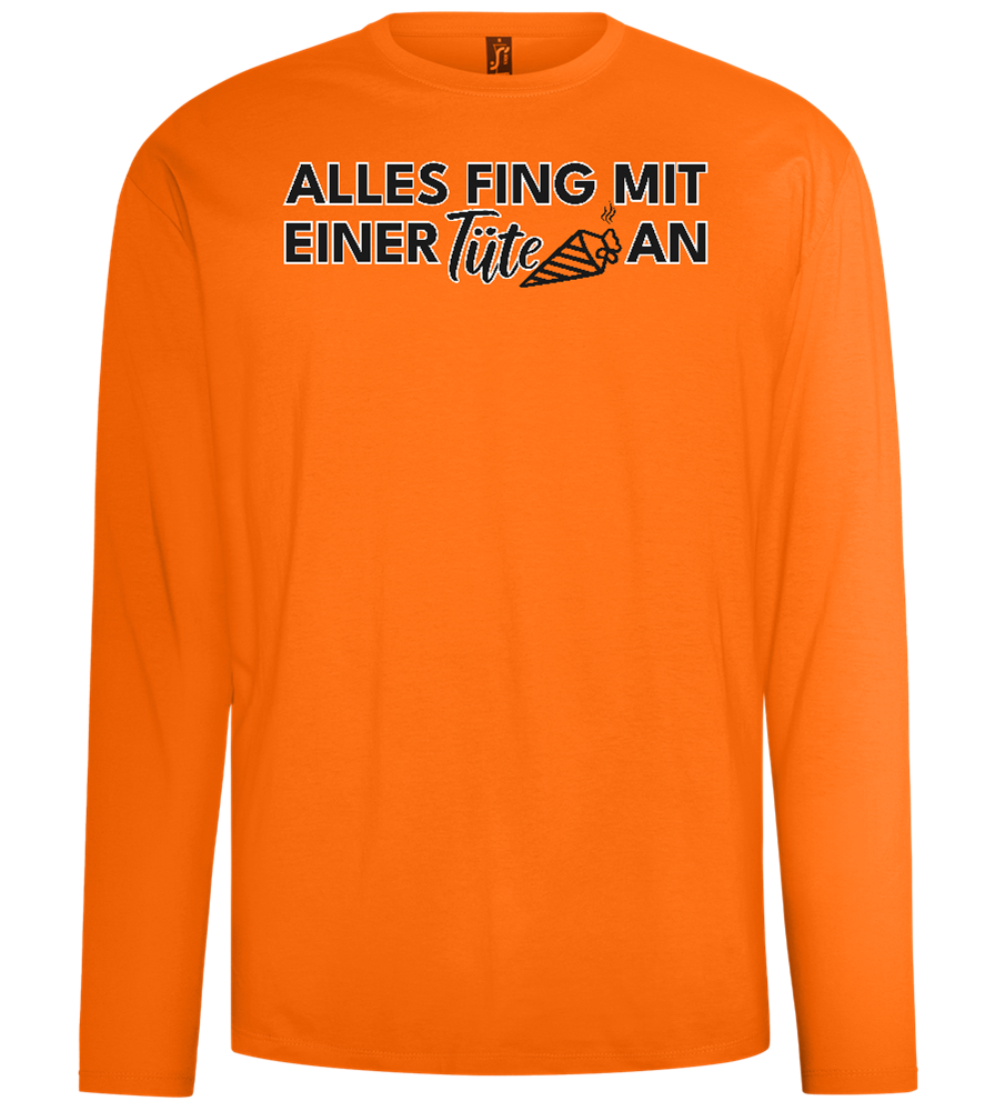 Alles Fing Mit Einer Tüte An Design - Comfort men's long sleeve t-shirt_ORANGE_front