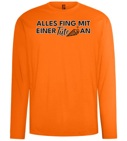 Alles Fing Mit Einer Tüte An Design - Comfort men's long sleeve t-shirt_ORANGE_front