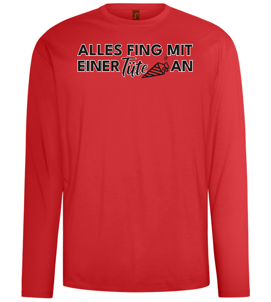 Alles Fing Mit Einer Tüte An Design - Comfort men's long sleeve t-shirt_RED_front