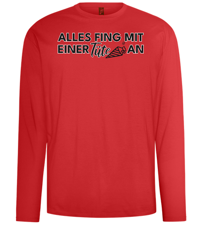 Alles Fing Mit Einer Tüte An Design - Comfort men's long sleeve t-shirt_RED_front