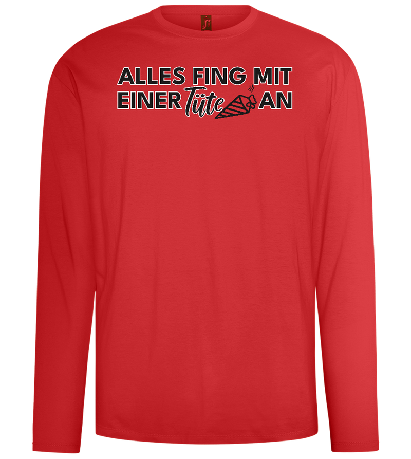 Alles Fing Mit Einer Tüte An Design - Comfort men's long sleeve t-shirt_RED_front