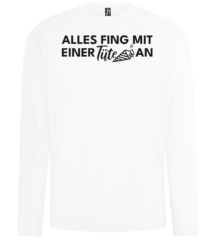 Alles Fing Mit Einer Tüte An Design - Comfort men's long sleeve t-shirt_WHITE_front