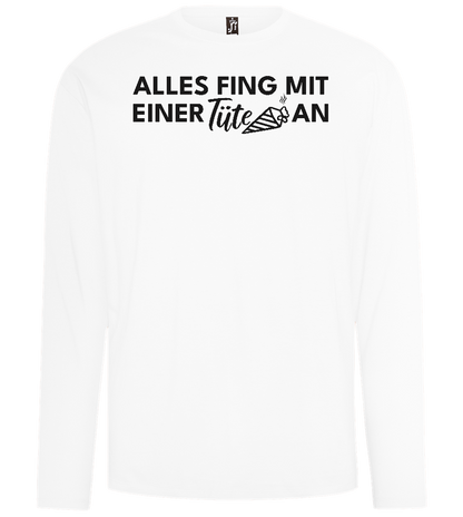 Alles Fing Mit Einer Tüte An Design - Comfort men's long sleeve t-shirt_WHITE_front