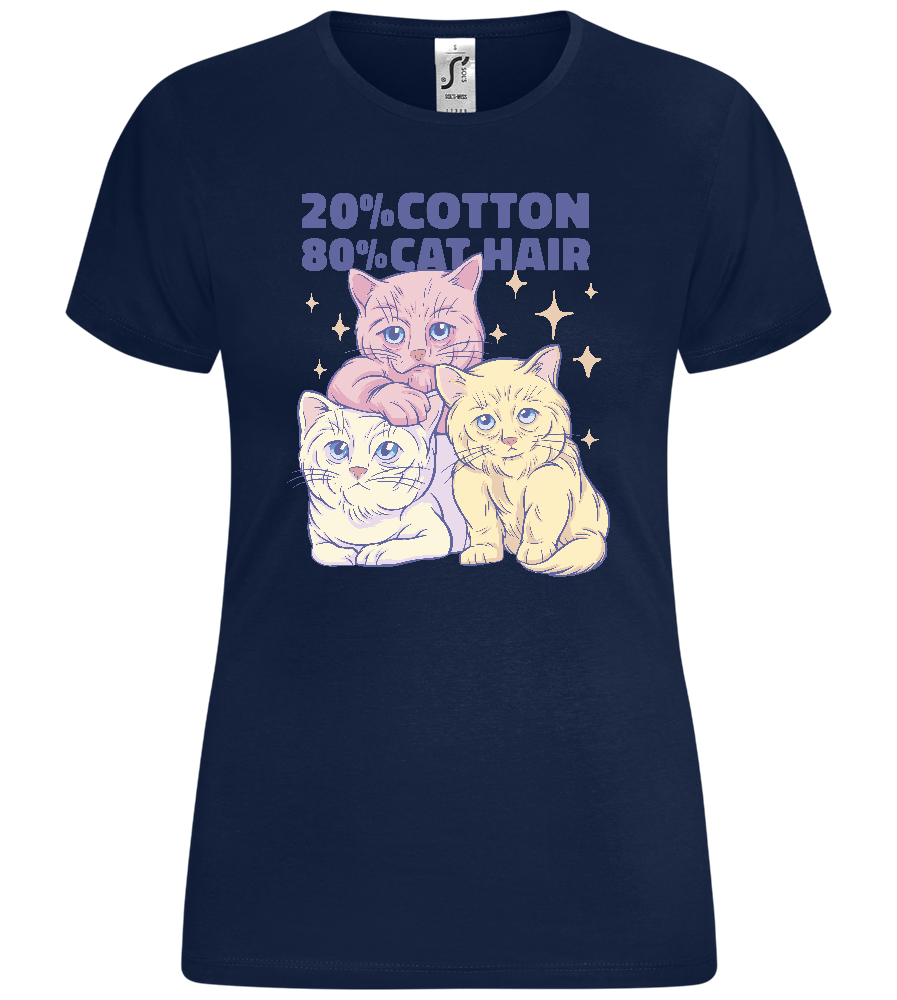 Cotton and Cats Hair Design - Comfort women's t-shirt_MARINE_front
