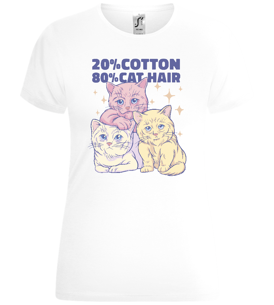 Cotton and Cats Hair Design - Comfort women's t-shirt_WHITE_front