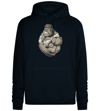 Flexing Gorilla Design - Premium unisex hoodie_BLACK_front